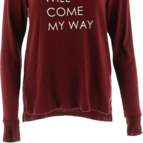 NWT PEACE LOVE WORLD GOOD THINGS SHIRT XXS MERLOT - Picture 2 of 9